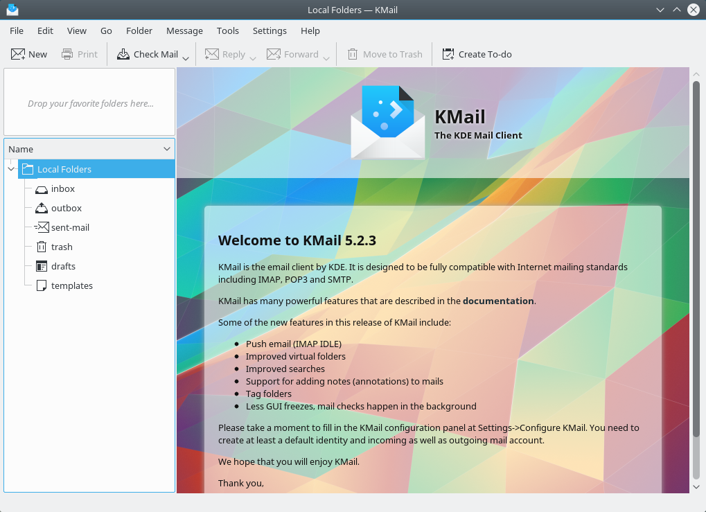 برنامج KMail للبريد الإلكتروني
